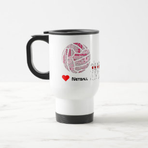 Word Cloud Positions Love Netball Travel Mug