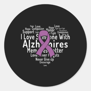 Word Cloud Support Alzheimer Alzheimers Awareness Classic Round Sticker