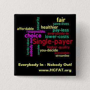 Word Cloud Universal Health Care Pin