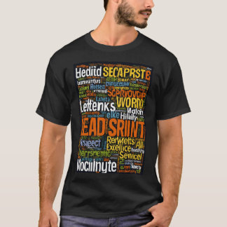 Word cloud using in multi colours T-Shirt
