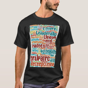 Word cloud using in multi colours T-Shirt
