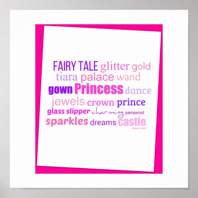 Word Collage For a Princess Poster (Front)