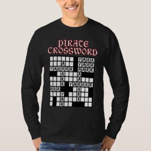 Word Finder Crossword Pirate Cruciverbalis Puzzle T-Shirt