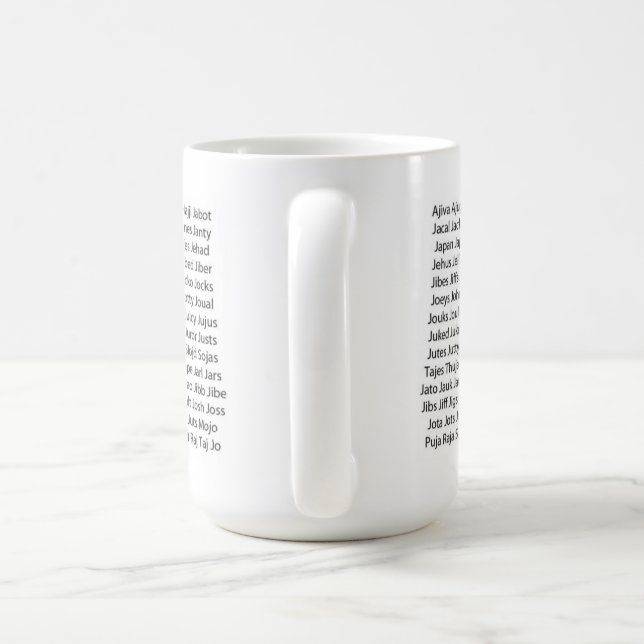 Word Game Mug - J Word List NEW (Handle)