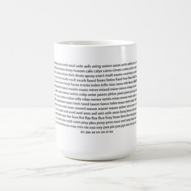 Word Game Mug -  X Words List (Center)