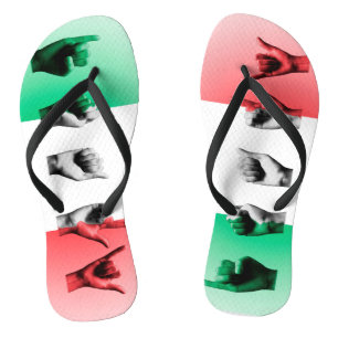 Word Italy over the italian flag Thongs
