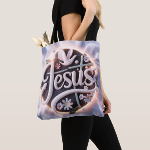 Word Jesus tote bags christian