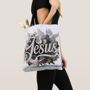 Word Jesus tote bags christian