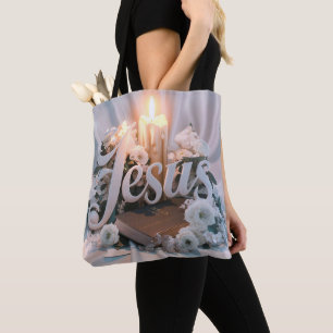 Word Jesus tote bags christian