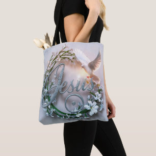 Word Jesus tote bags christian