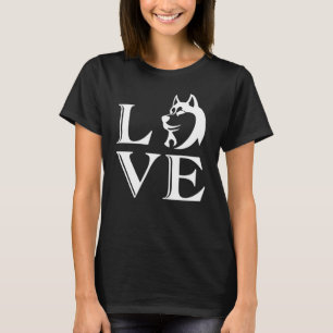 Word Love with Dog Silhouette T-Shirt