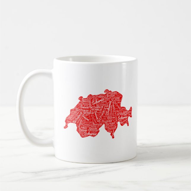 Word Map of Switzerland Coffee Mug (Left)