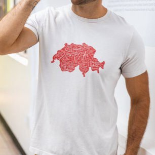 Word Map of Switzerland T-Shirt