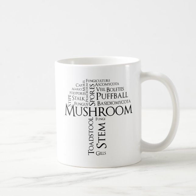 Word Mushroom Mug (Black Text) (Right)
