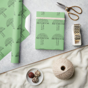 Word Mushroom Wrapping Paper (Black Text)
