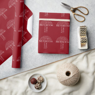 Word Mushroom Wrapping Paper (White Text)