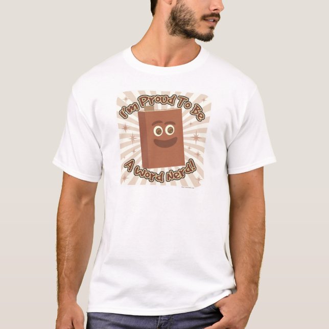 Word Nerd Book Fun Reader Cartoon Design T-Shirt (Front)