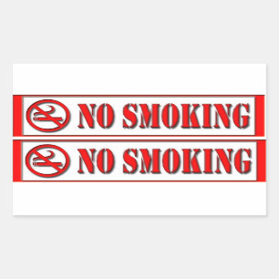 word no smoking sticker