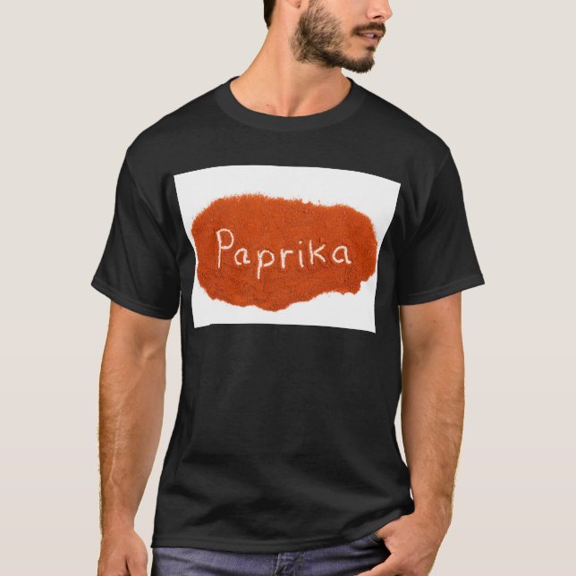 Word paprika written in paprika powder T-Shirt (Front)