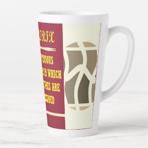 Word play education type design dark brown latte mug