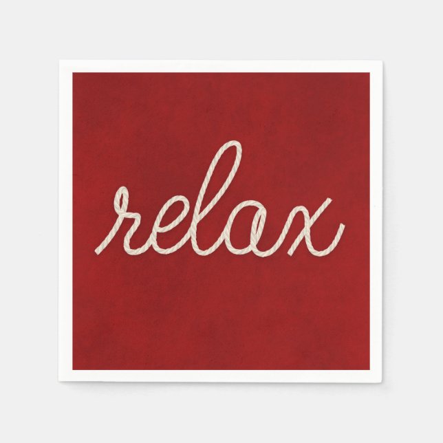 word RELAX in white nautical rope Napkin (Front)