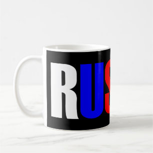 Word RUSSIA in tricolor colour flag of the country Coffee Mug