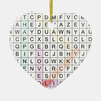 Word Search Ceramic Tree Decoration