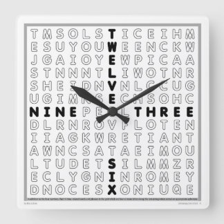 Word Search Clock with downloadable puzzle (black)