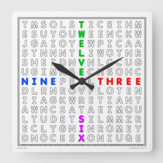 Word Search Clock with downloadable puzzle (colour