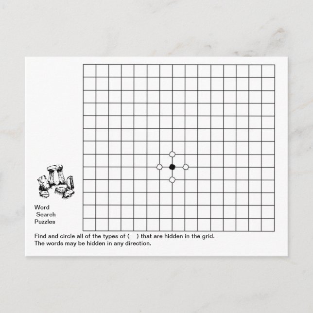 word search puzzle post card (Front)
