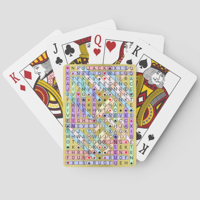 Word Search Puzzle - Standard Solved Playing Cards (Back)