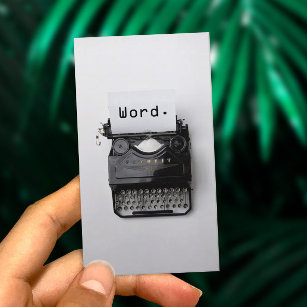 "Word." Vintage Typewriter Professional Writer Business Card