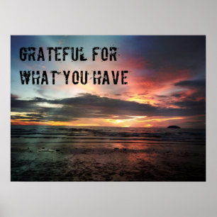 Wording Grateful for what you have Poster