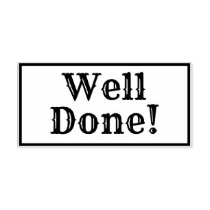 Wording Says Well Done. Teacher Marking Homework Rubber Stamp