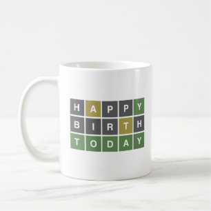 Wordle Happy Birthday Today, Wordle Birthday Coffee Mug