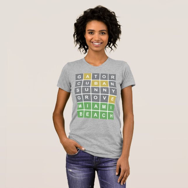 Wordle Puzzle "Miami Beach" shirt 2 (Front Full)