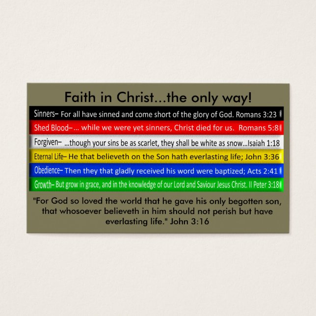 Wordless Book Gospel Card (Front)