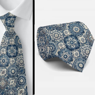 Wordly Luxury Businessman   Blue Morrocan Tile Tie