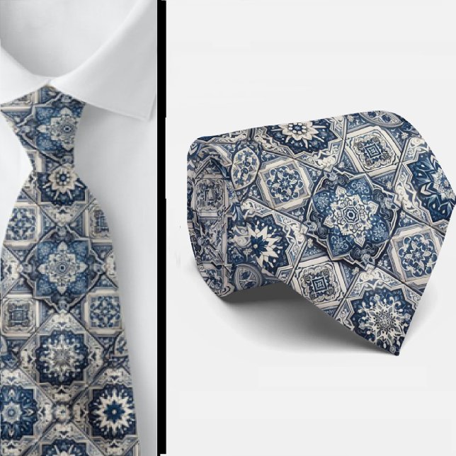 Wordly Luxury Businessman | Blue Morrocan Tile Tie (Creator Uploaded)