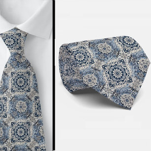 Wordly Luxury Businessman   Blue Morrocan Tile Tie