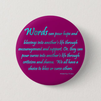 words 6 cm round badge