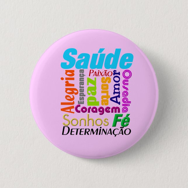 words 6 cm round badge (Front)