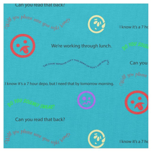 Words and Phrases in a Court Reporter's Brain Fabric (Close Up)