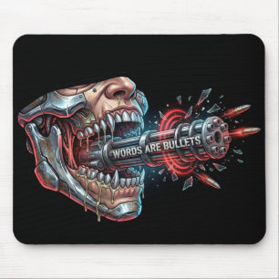 Words Are Bullets – Cyberpunk Free Speech Mouse Pad