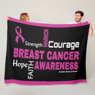 Words...Breast Cancer Fleece Blanket
