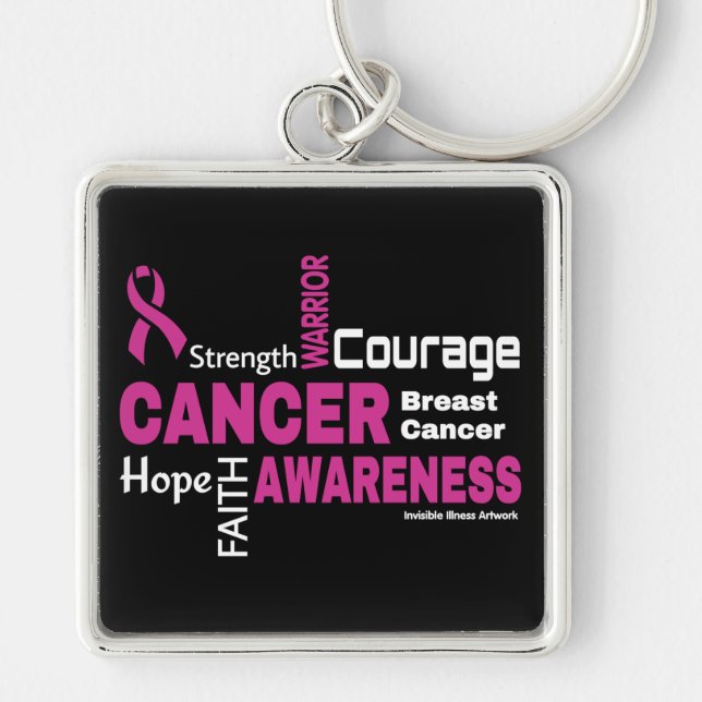 Words...Breast Cancer Key Ring (Front)