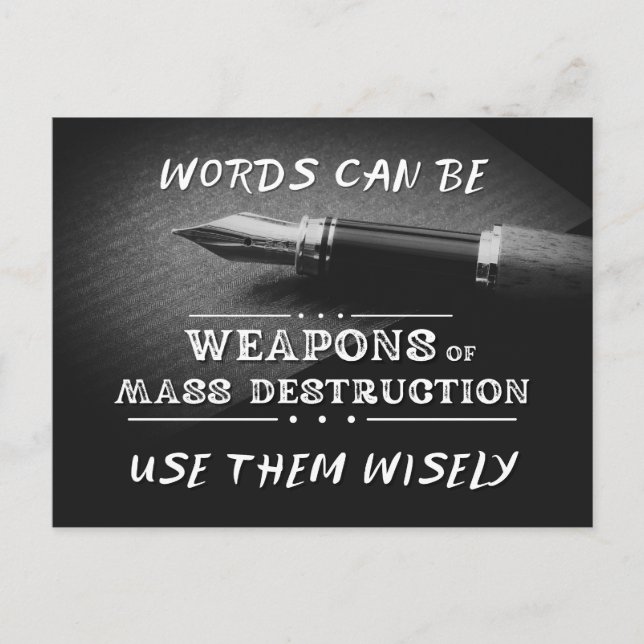 Words Can Be WMDs - The Pen's Might Postcard (Front)