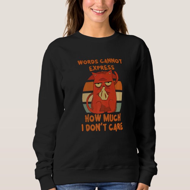 Words Cannot Express How Much I Don't Care  Quote Sweatshirt (Front)