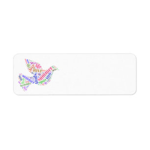 Words dove return address label