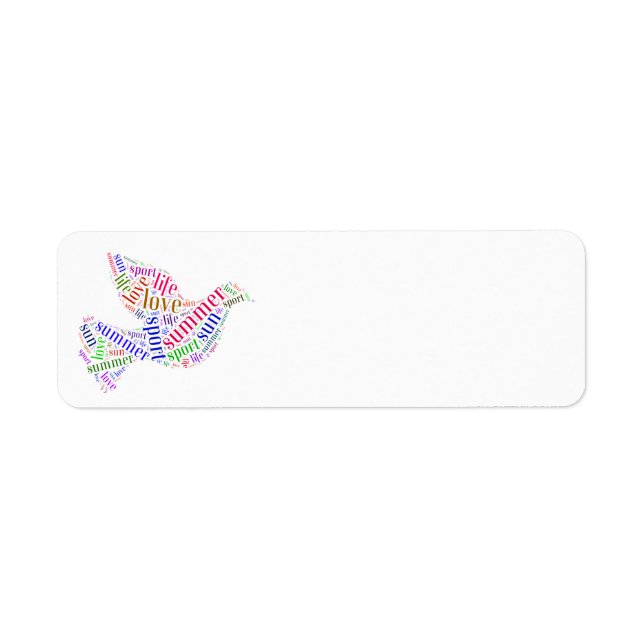 Words dove return address label (Front)